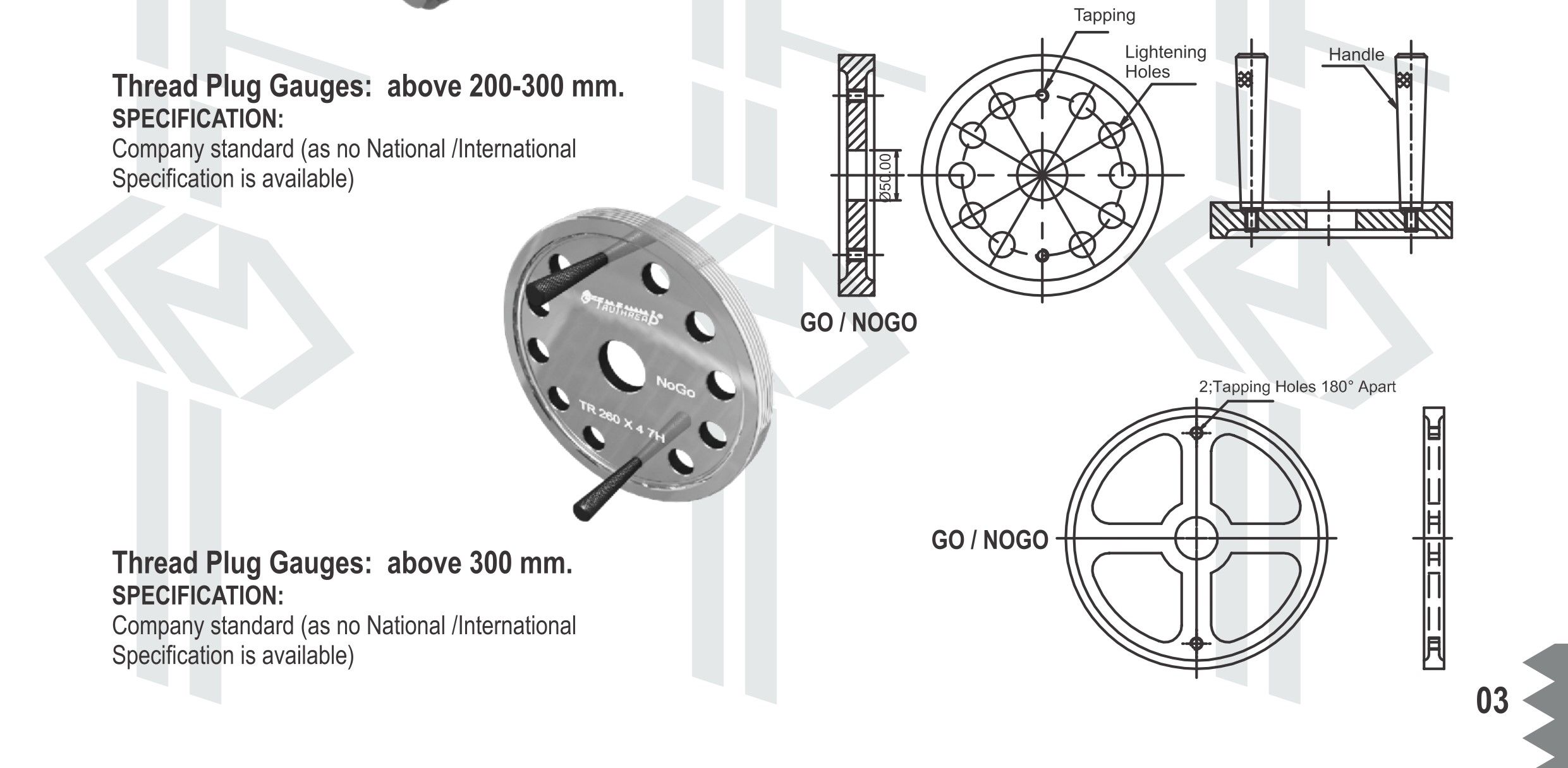 Metric thread gauges from the manufacturer TruThread Europe Technical